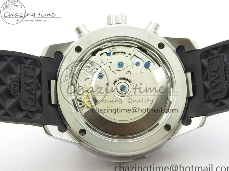 MIROTIME 0305 Aquatimer Chrono IW376702 SS BLS 1:1 Best Edition Black Dial on Black Rubber Strap A WellDesigned 7105